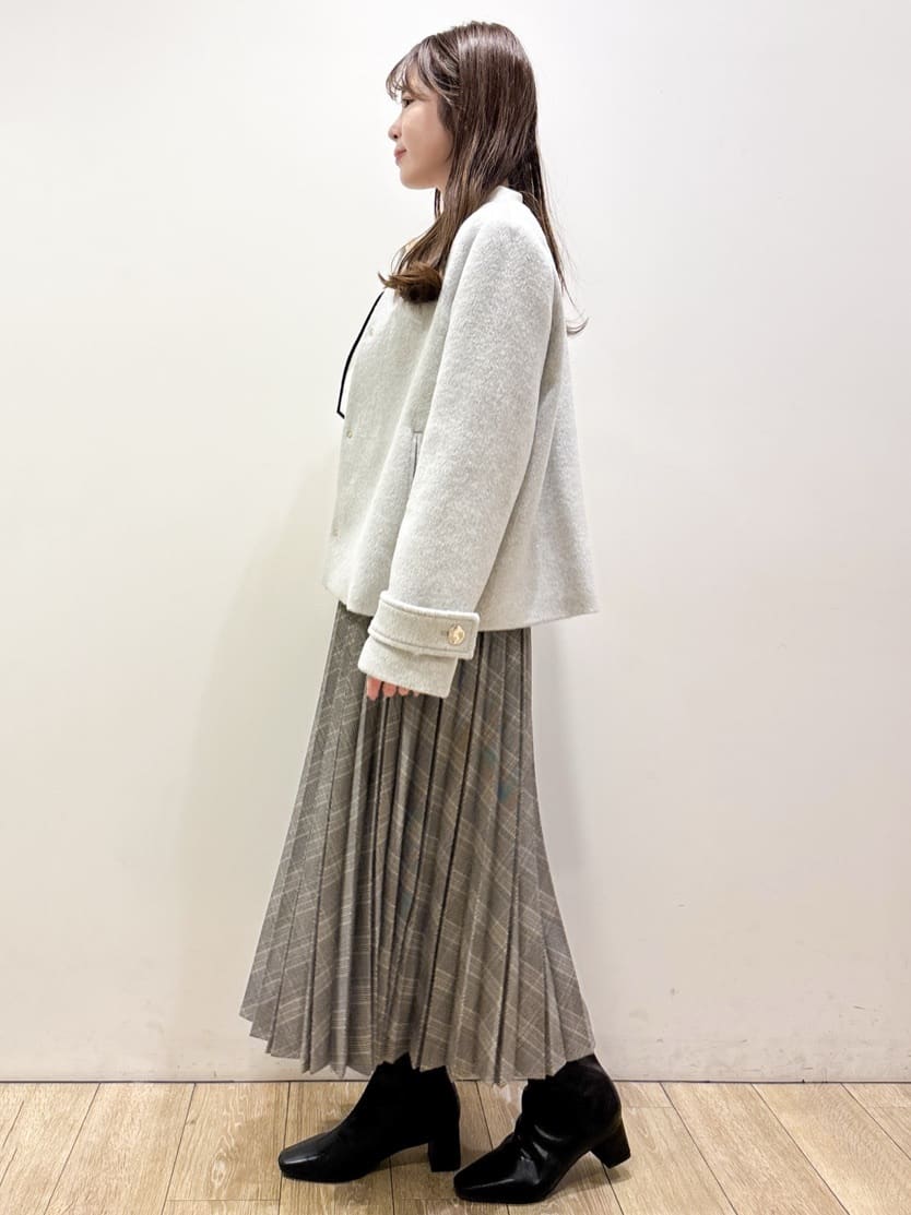 ayaさんの「index｜ノーカラーショートコート」を使ったコーディネート