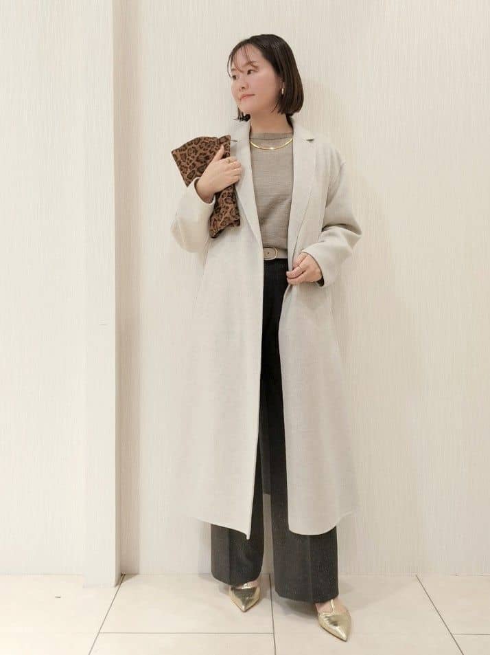 naokoさんの「UNTITLED｜【アンサンブル可/洗える/ボタンなし】シルクウールカシミヤ 着流しカーディガン」を使ったコーディネート