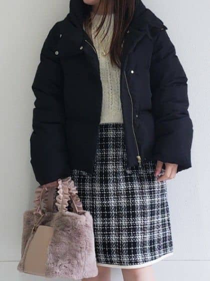 Riaさんの「index｜KAWADAダウンショートコート【撥水／洗濯機OK／静電気防止裏地】《XS～LL》」を使ったコーディネート