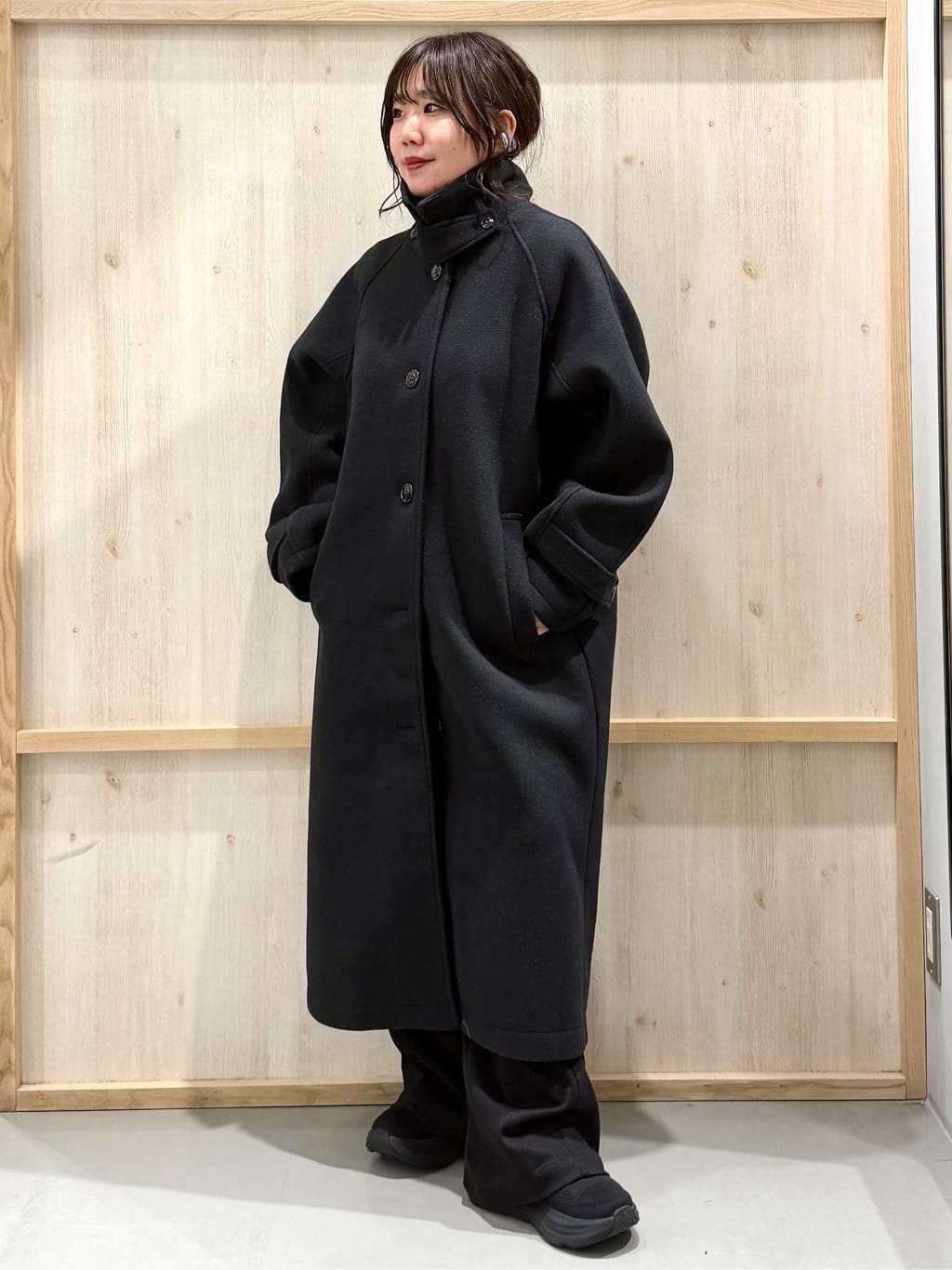 nanaさんの「THE SHOP TK｜ジャージメルトンスタンドカラーコート」を使ったコーディネート