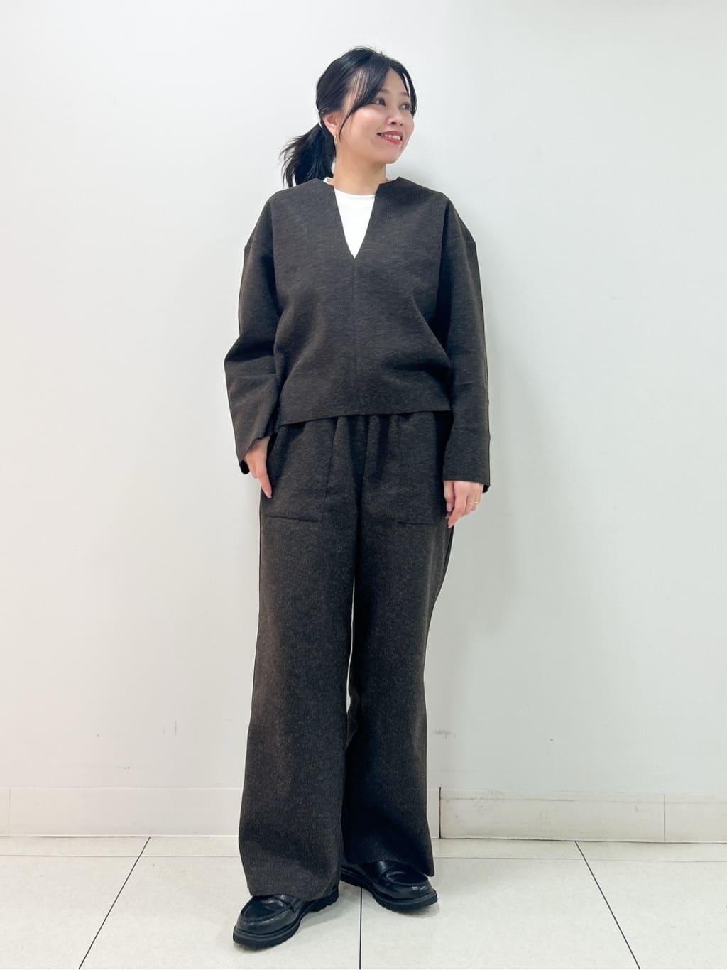 Kaiさんの「Dessin｜【セットアップ可/洗える】メルトンリラクシーパンツ」を使ったコーディネート
