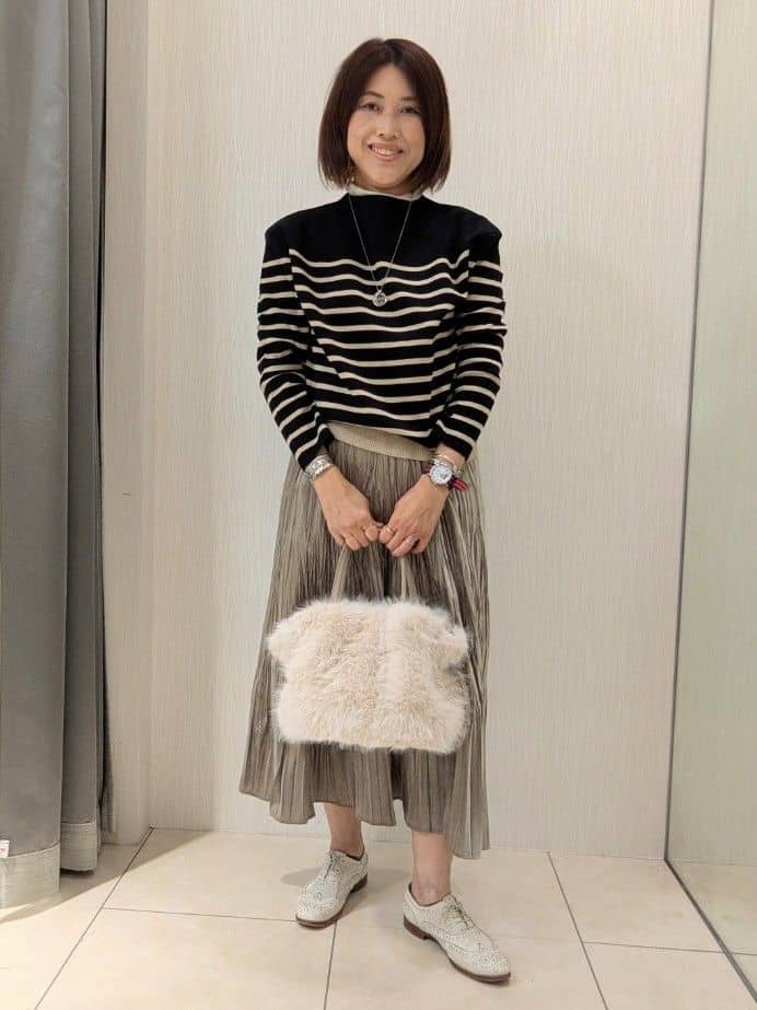 u-macoさんの「UNTITLED｜【洗える】モックネックミラノリブニット」を使ったコーディネート