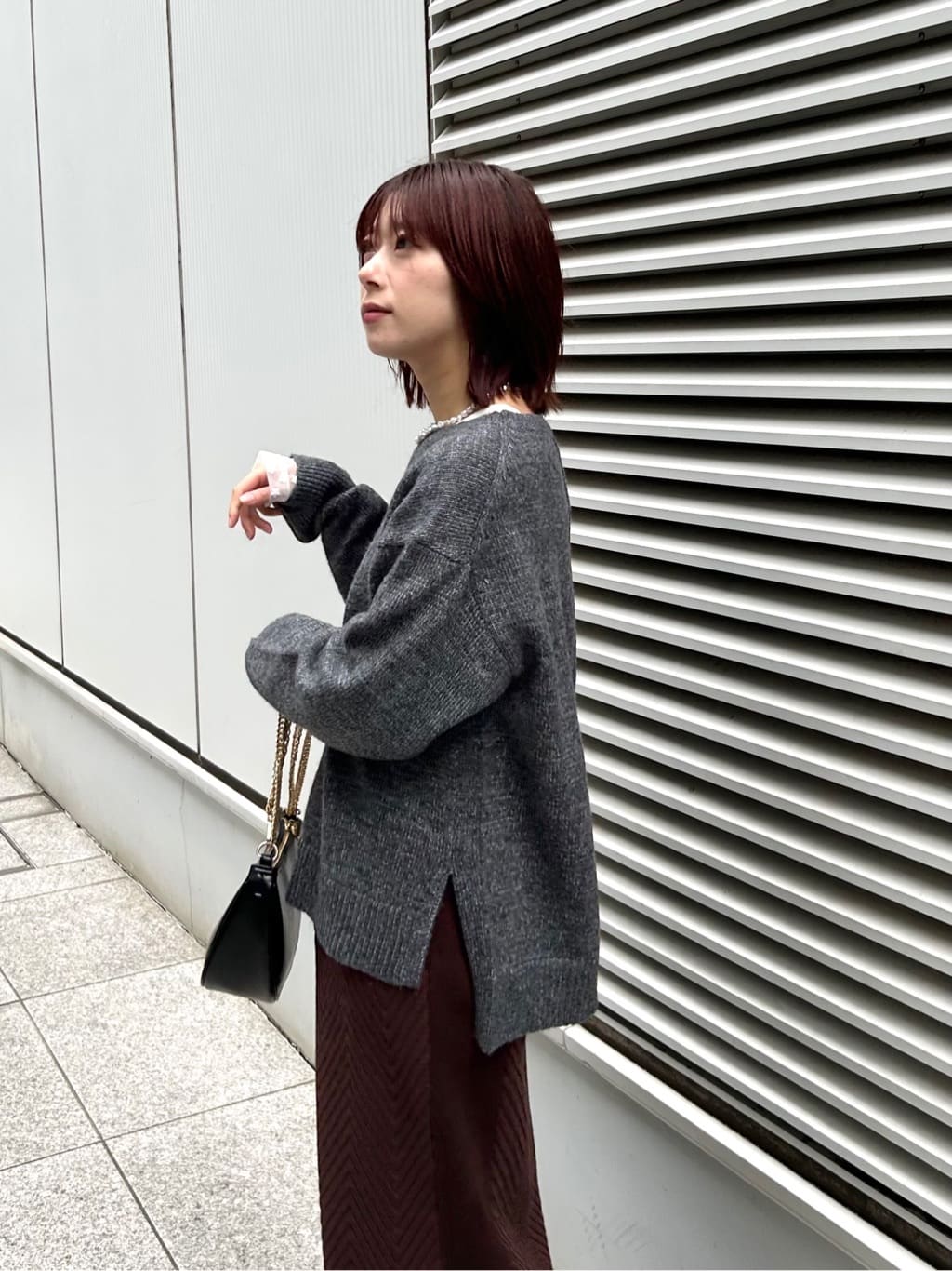RINAさんの「OPAQUE.CLIP｜リラクシークルーネックニット【洗濯機OK】」を使ったコーディネート
