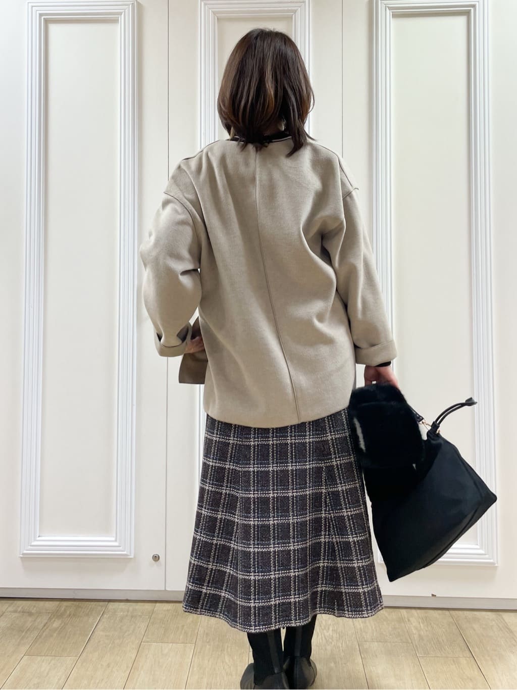 めいさんの「Reflect｜【体型カバー／ゆったり着られる◎】リラクシーパイルコート」を使ったコーディネート