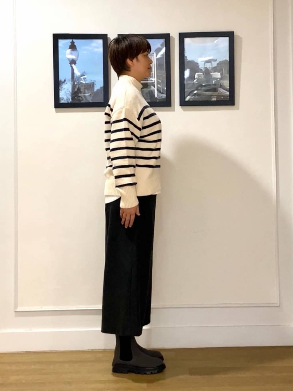 Hiroさんの「Dessin｜【洗える】ハイネックベロアモールニット」を使ったコーディネート