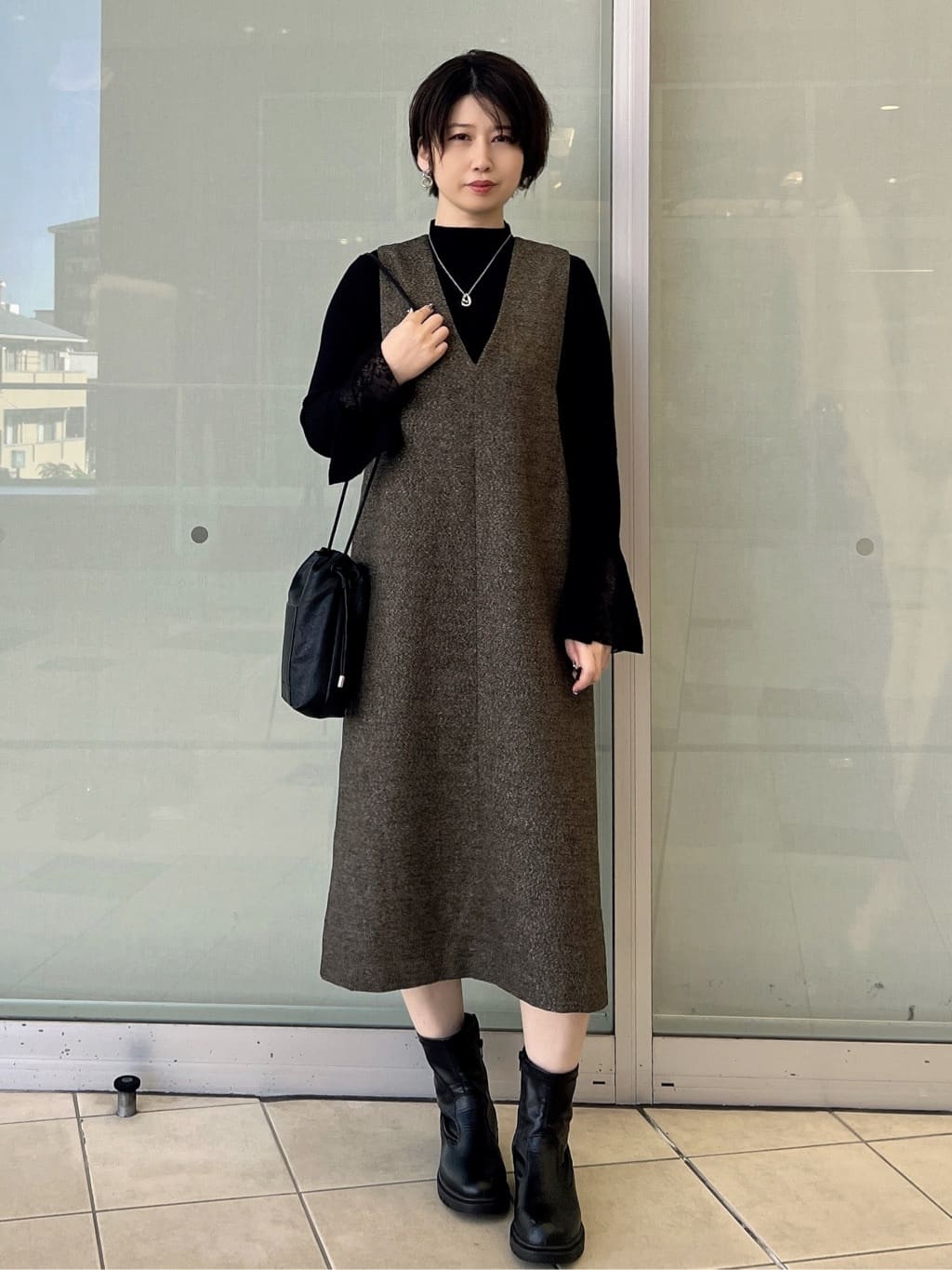 yo-koさんの「OPAQUE.CLIP｜ラメツイードジャンスカ【洗濯機OK】」を使ったコーディネート