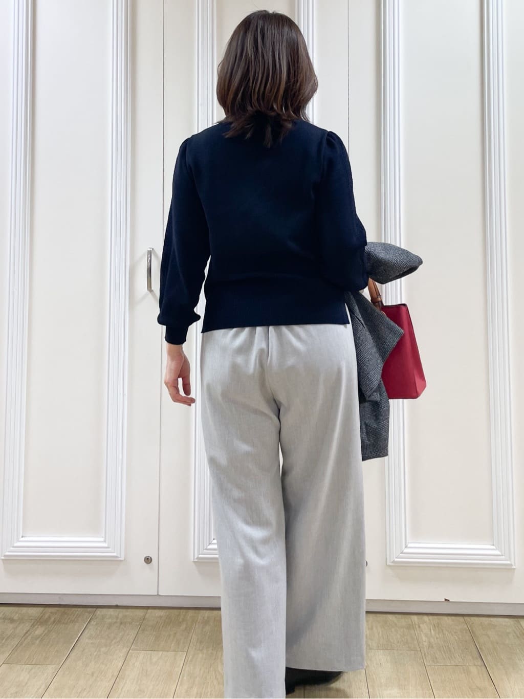 めいさんの「Reflect｜【選べる8色／スカートにもパンツにも◎】ウール混ボートネックニット」を使ったコーディネート