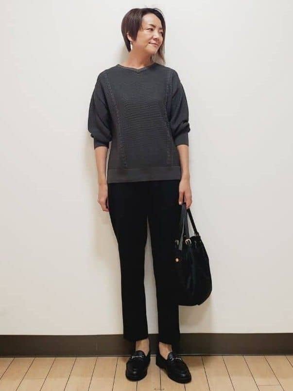yuuさんの「Reflect｜【パンツ合わせにぴったり◎】ゆったりオフボディニット」を使ったコーディネート