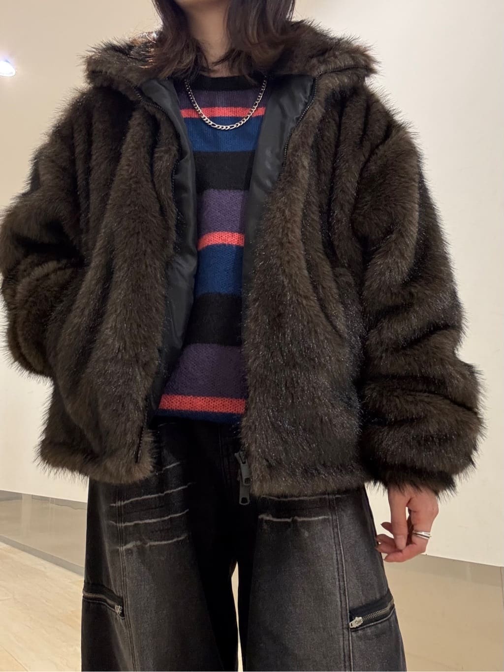 Renaさんの「tk.TAKEO KIKUCHI｜ミックスフェイクファーブルゾン」を使ったコーディネート