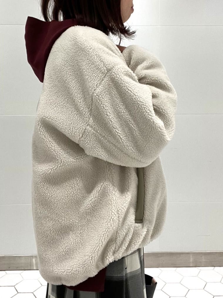 Makinoさんの「Dessin｜【2WAY】リバーシブルタフタボアアウター」を使ったコーディネート