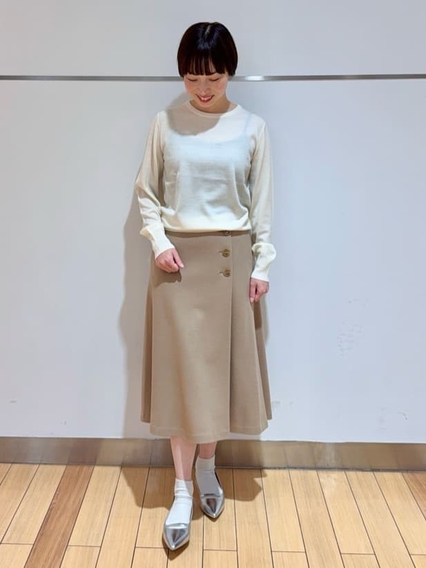 あやさんの「UNTITLED｜【アンサンブル可/洗える/ウール100%】クルーネックウールニット」を使ったコーディネート