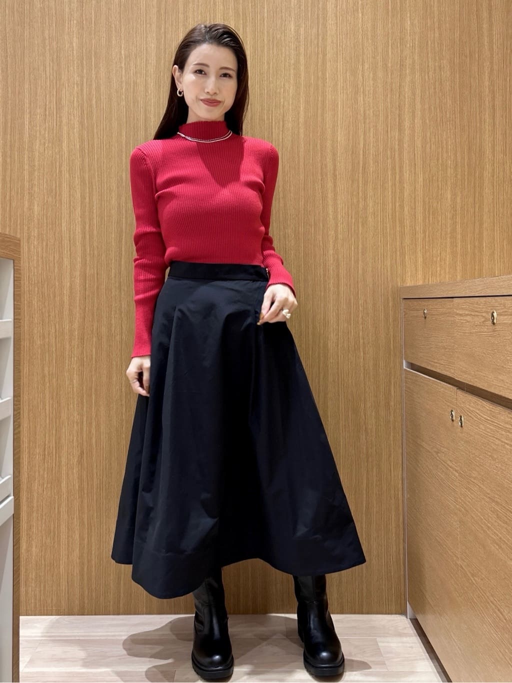 maiさんの「OPAQUE.CLIP｜ハイネックリブニット【洗濯機OK】」を使ったコーディネート