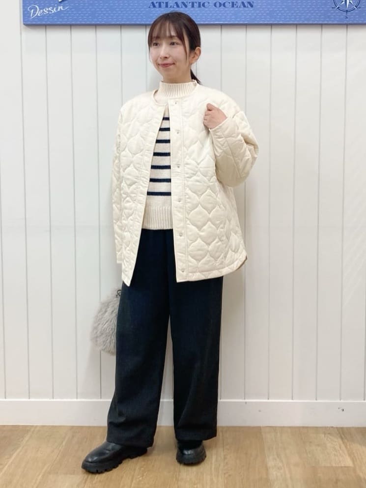 yoshiさんの「Dessin｜【洗える】ハイネックベロアモールニット」を使ったコーディネート