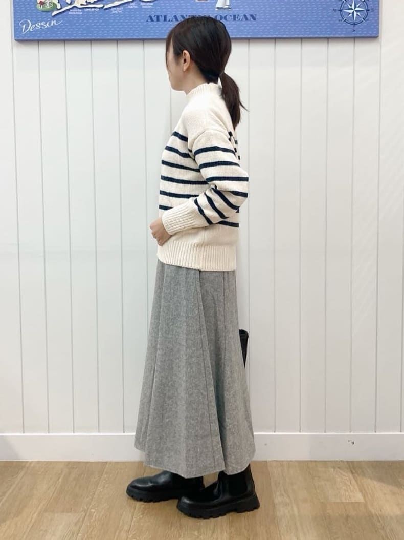 yoshiさんの「Dessin｜【洗える】ハイネックベロアモールニット」を使ったコーディネート