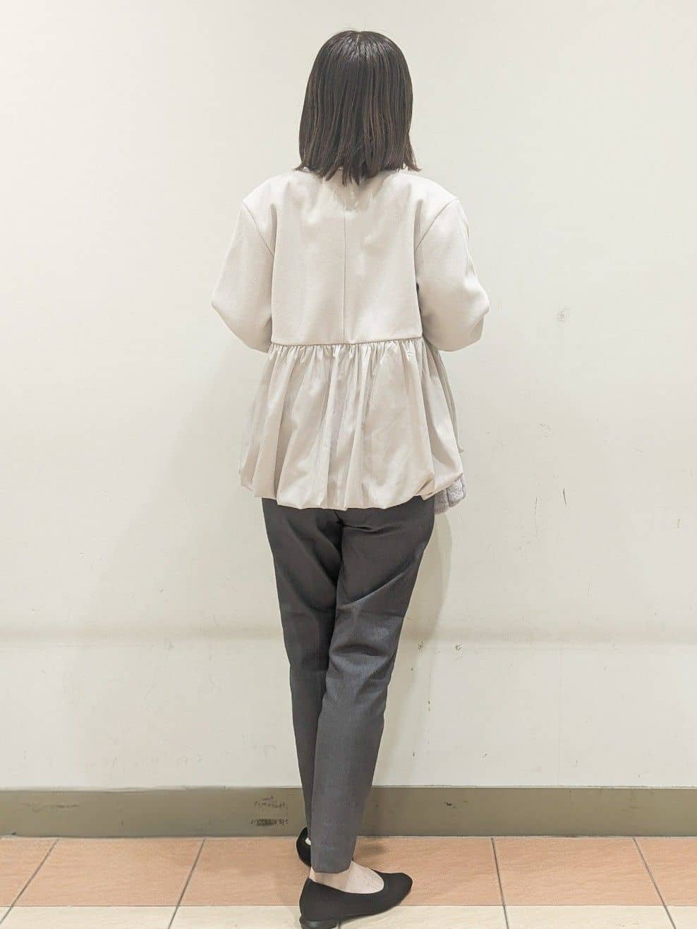 Miさんの「OPAQUE.CLIP｜ウールライクペプラムドッキングアウター【洗濯機洗い可】」を使ったコーディネート