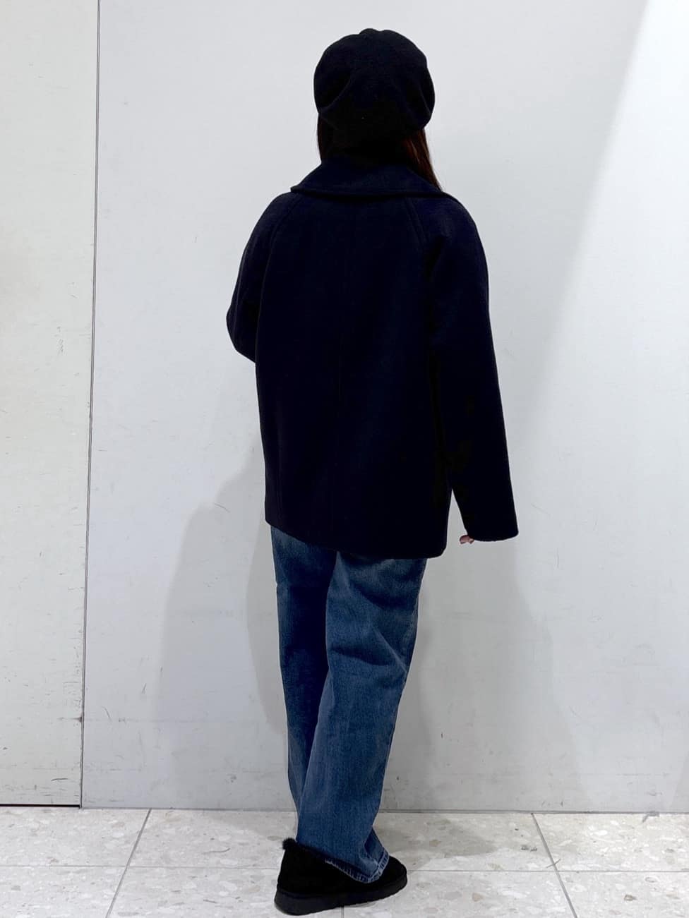 mameさんの「OPAQUE.CLIP｜カシミヤブレンドウールミドルピーコート」を使ったコーディネート