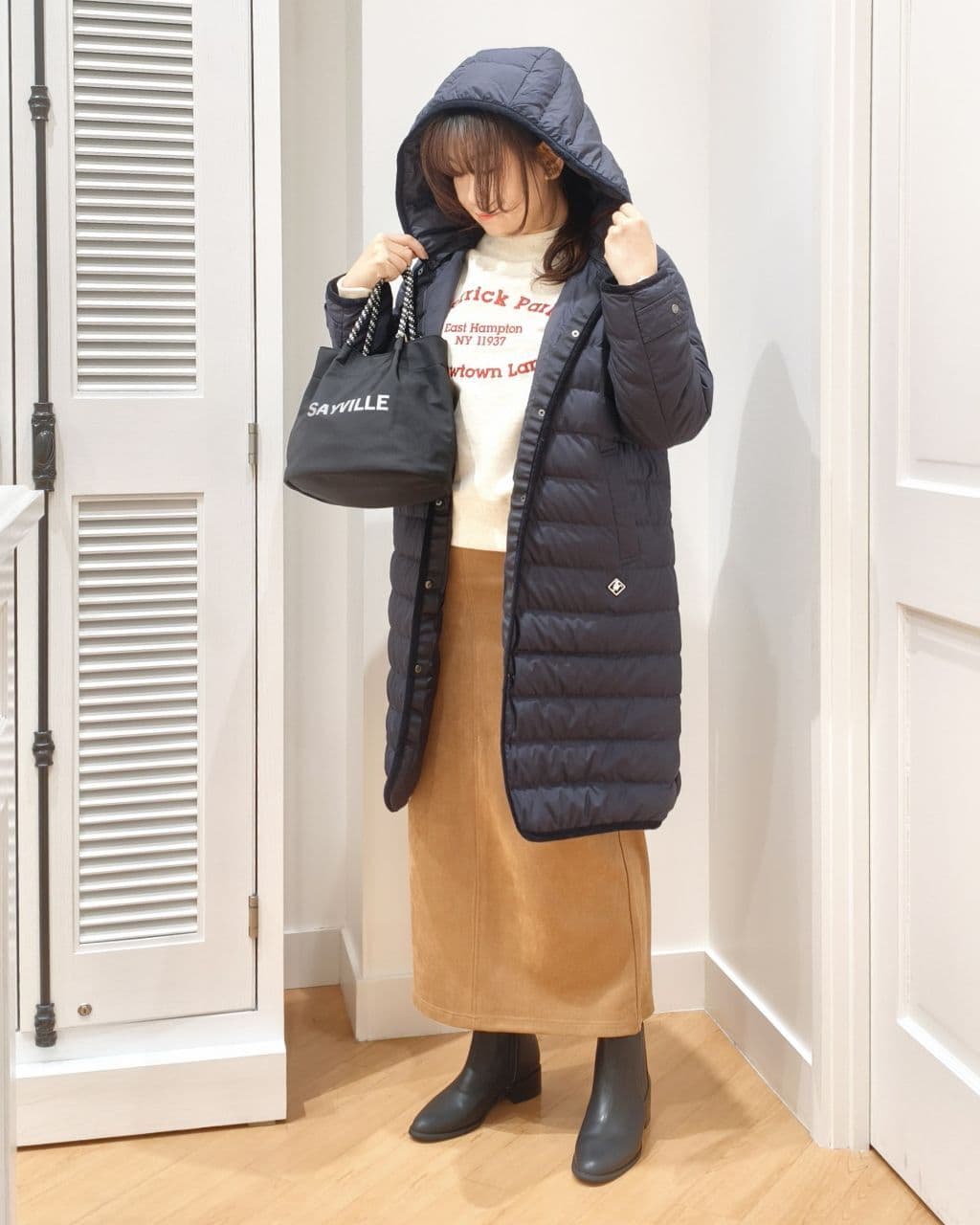 AIKOsanさんの「Dessin｜【撥水・2WAY】ミュラーダウンコートロング丈」を使ったコーディネート