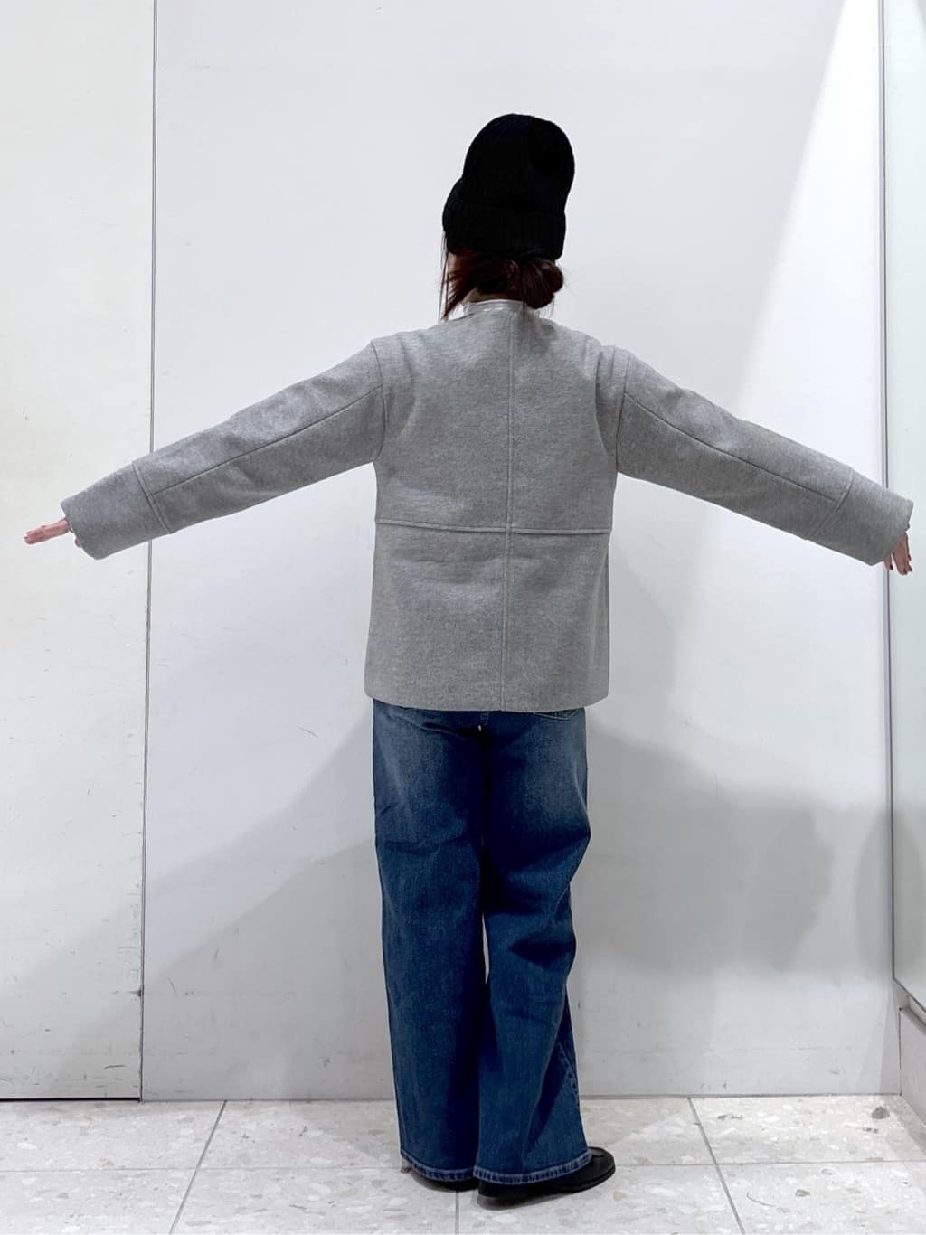 mameさんの「OPAQUE.CLIP｜ウールライクメルトンノーカラーコート【洗濯機洗い可】」を使ったコーディネート