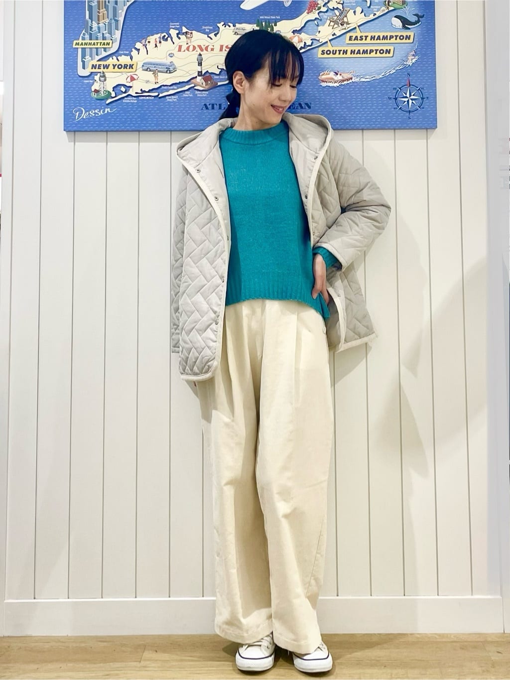 uwatokoさんの「Dessin｜キルトフードジャケット」を使ったコーディネート