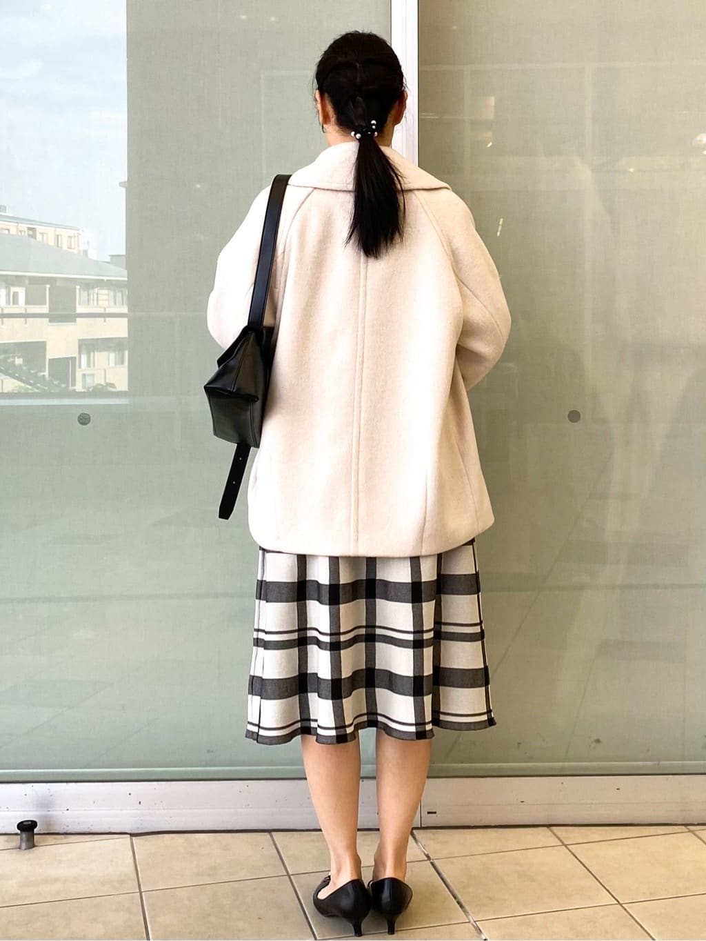 Jeanさんの「OPAQUE.CLIP｜カシミヤブレンドウールミドルピーコート」を使ったコーディネート
