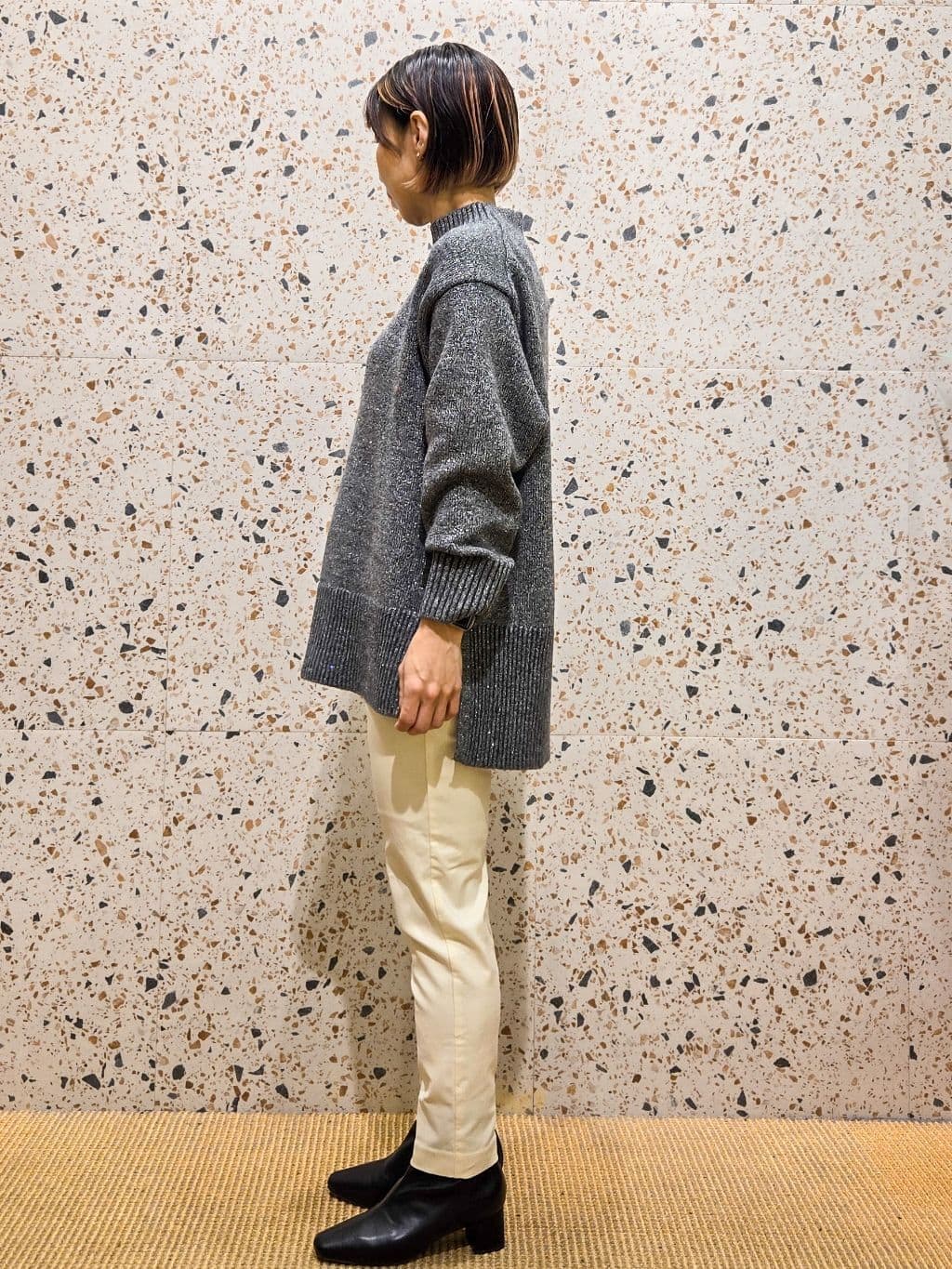 yoshimiさんの「OPAQUE.CLIP｜裏起毛ハイストレッチイージーテーパードパンツ【洗濯機OK】」を使ったコーディネート