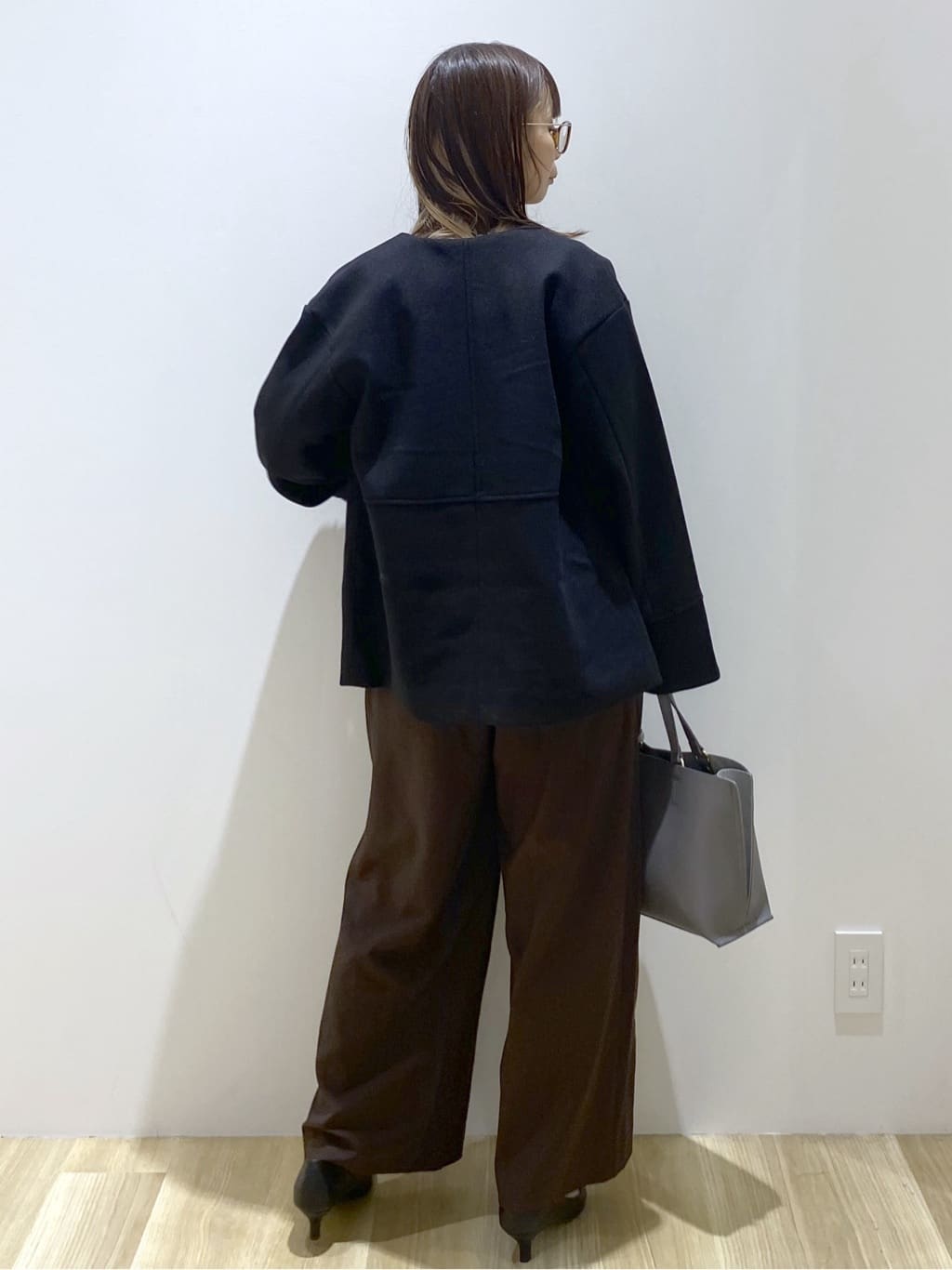 えりさんの「OPAQUE.CLIP｜ウールライクメルトンノーカラーコート【洗濯機洗い可】」を使ったコーディネート