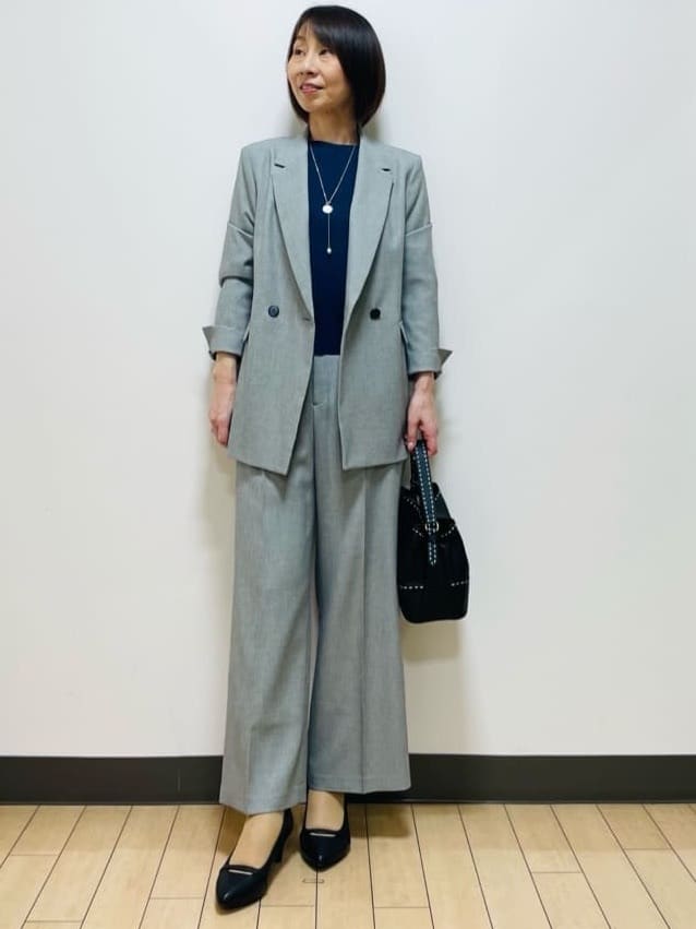 Riiさんの「Reflect｜【選べる8色／スカートにもパンツにも◎】ウール混ボートネックニット」を使ったコーディネート