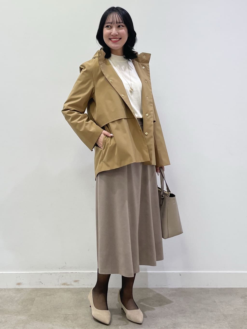 yukariさんの「Reflect｜【秋映え／重ね着風スタイルに◎】フリルプリーツスリーブニット」を使ったコーディネート