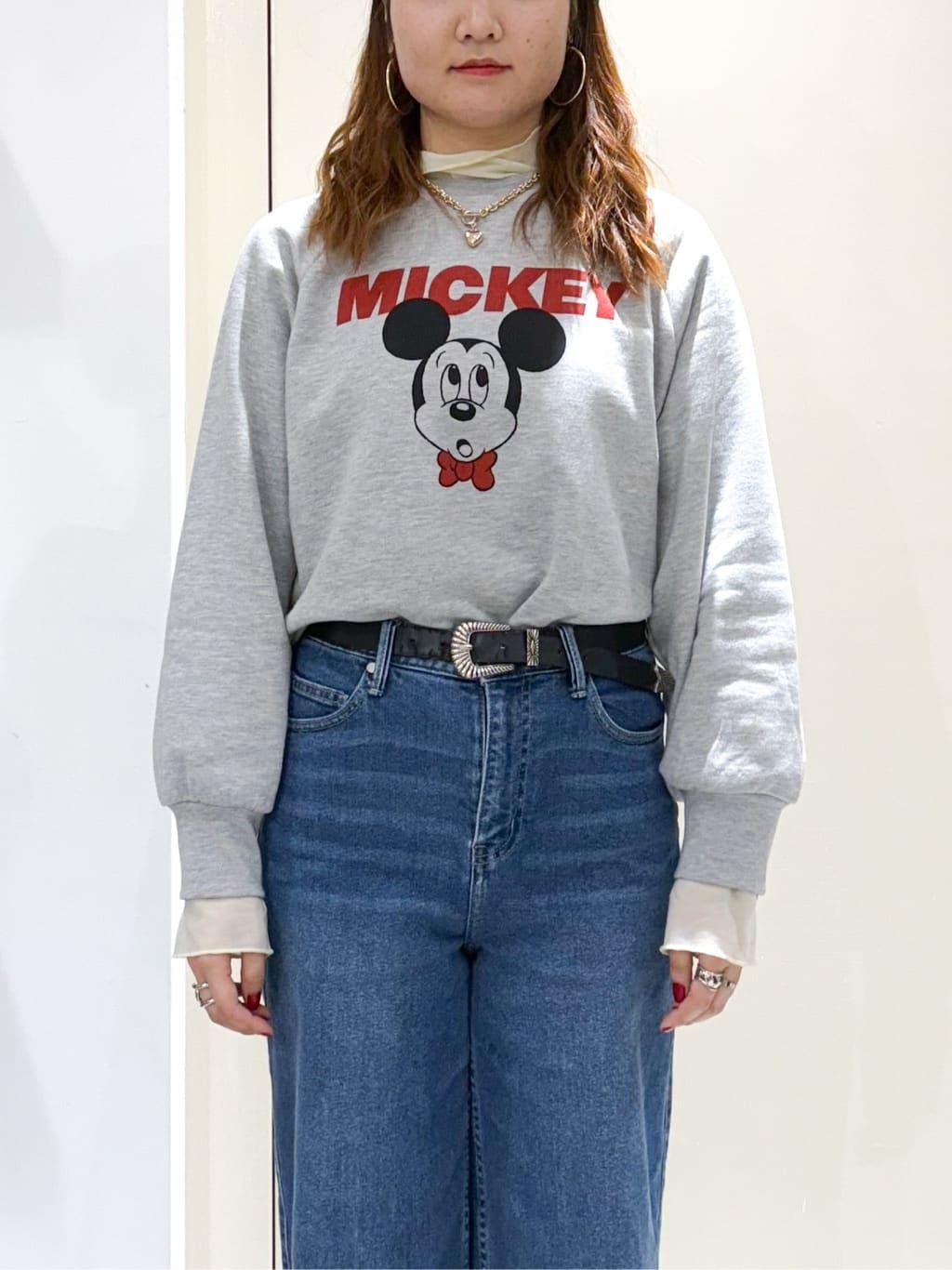 sayaさんの「OPAQUE.CLIP｜《Mickey Mouse》プリントアソートスウェット【洗濯機OK】」を使ったコーディネート