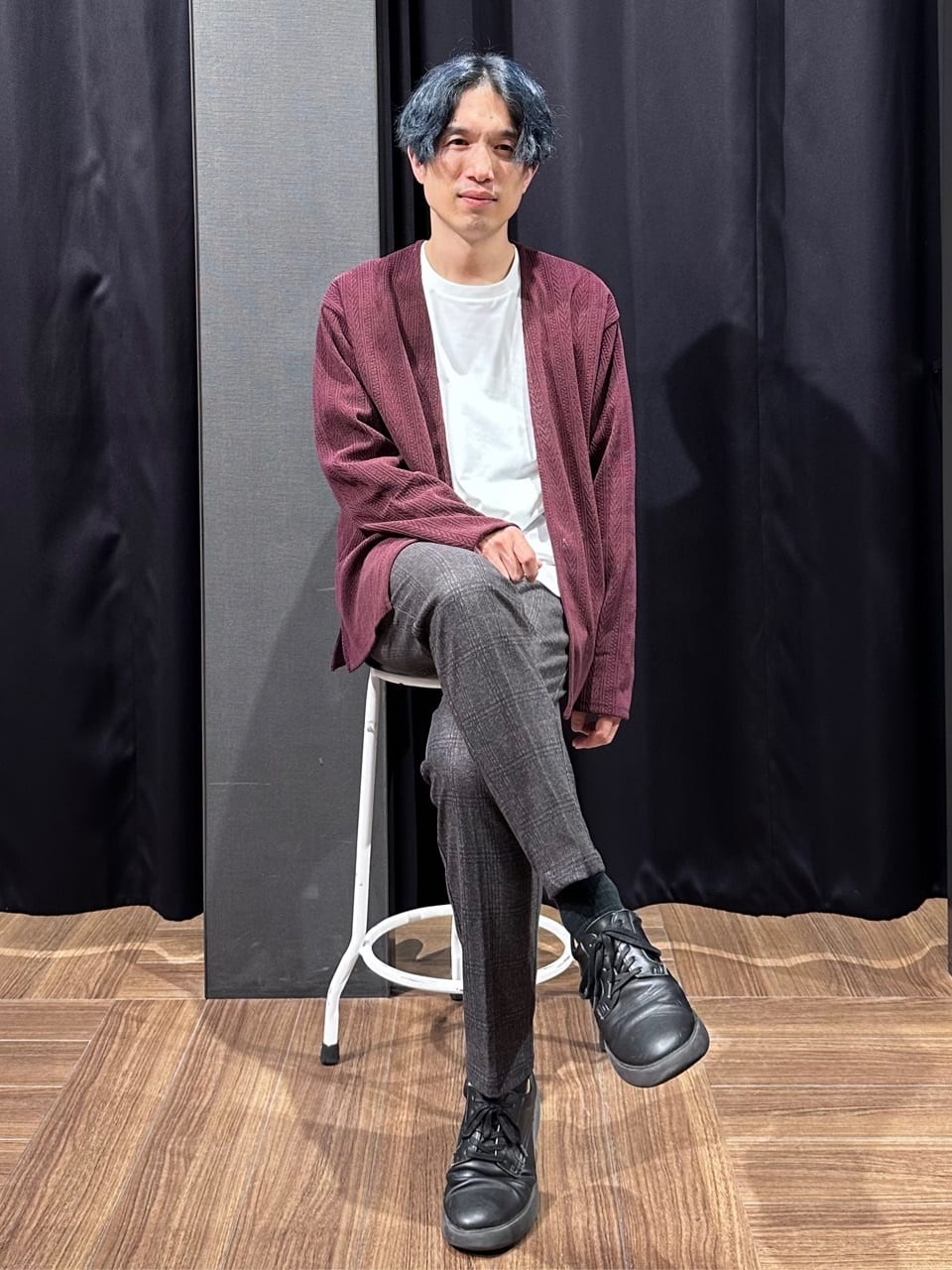 tomoyaさんの「THE SHOP TK｜【セットでお買い得！】モールニットカーディガン＋長袖Tシャツ　洗濯機OK/吸水速乾・毛玉になりにくい」を使ったコーディネート