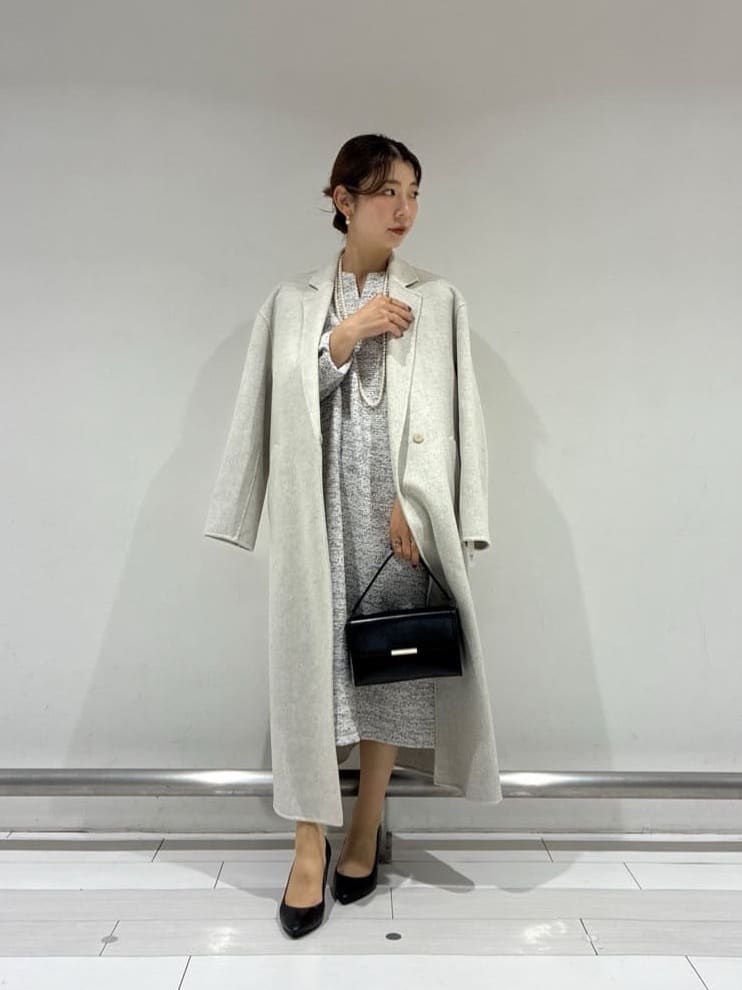 Rinさんの「UNTITLED｜【洗える/ストレッチ】ツイードジャージワンピース」を使ったコーディネート