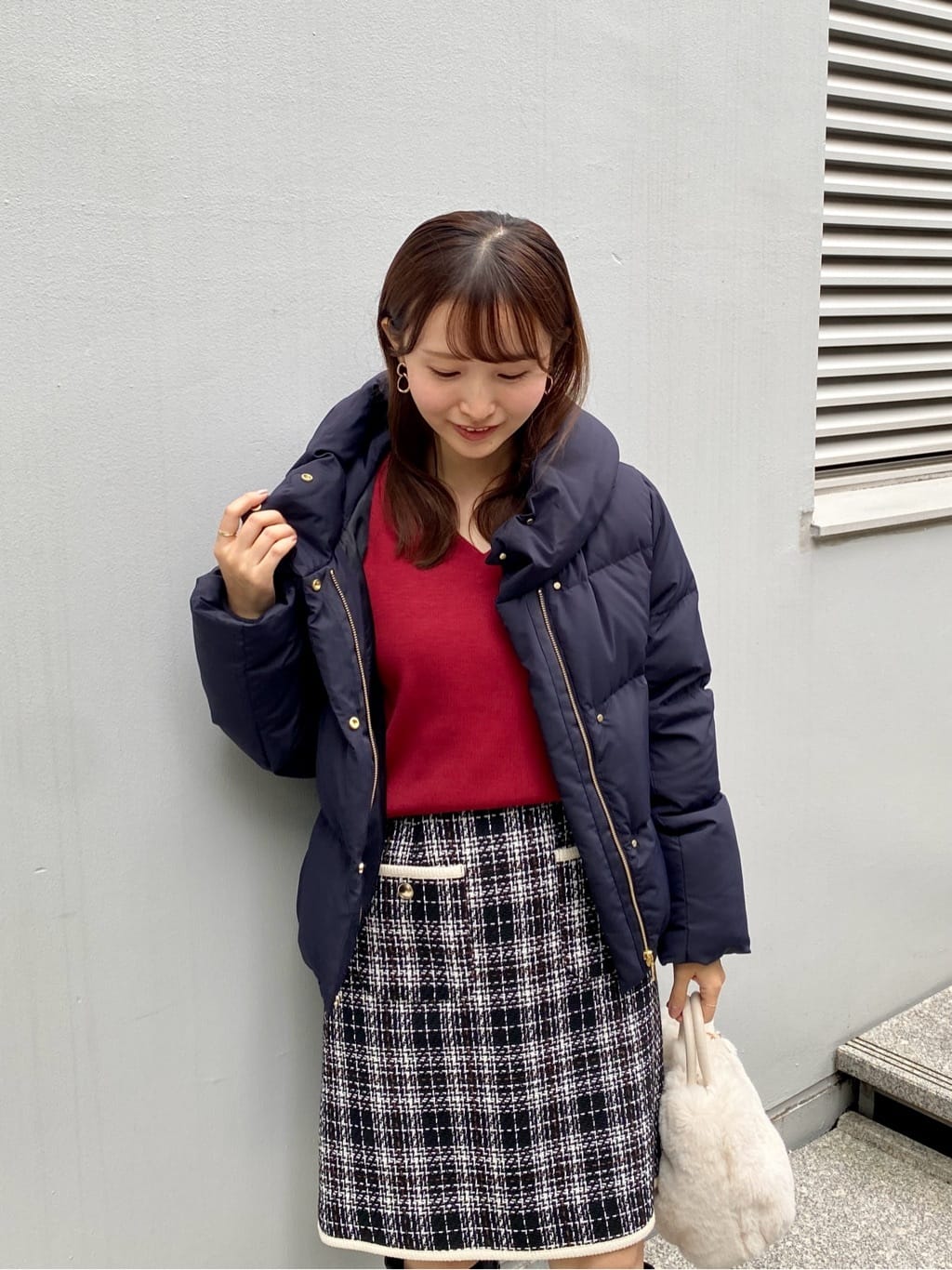 みさかさんの「index｜チェックツィードスカート／セットアップ対応【洗える】」を使ったコーディネート
