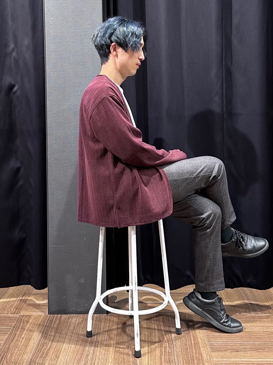 tomoyaさんの「THE SHOP TK｜【セットでお買い得！】モールニットカーディガン＋長袖Tシャツ　洗濯機OK/吸水速乾・毛玉になりにくい」を使ったコーディネート
