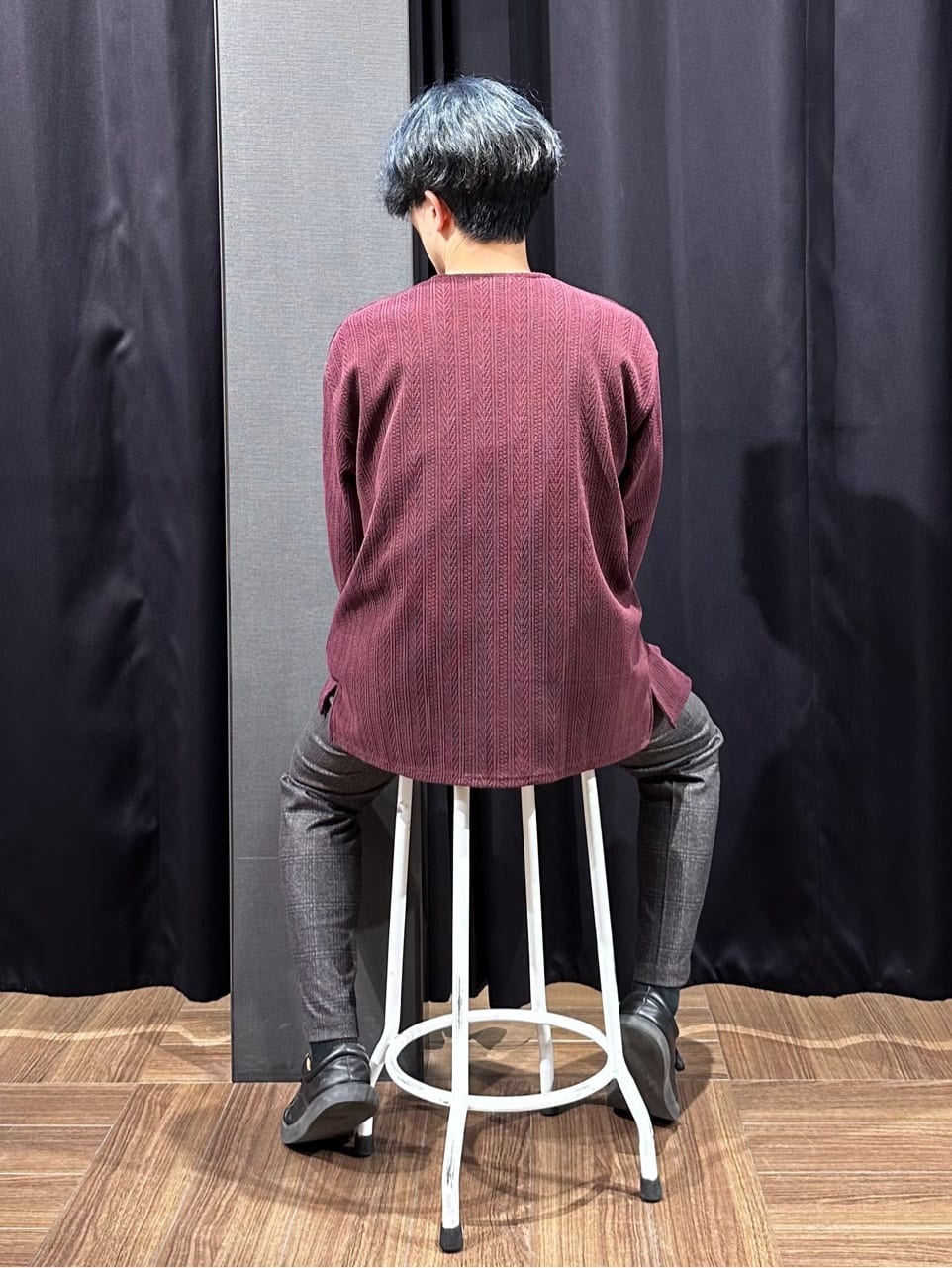 tomoyaさんの「THE SHOP TK｜【セットでお買い得！】モールニットカーディガン＋長袖Tシャツ　洗濯機OK/吸水速乾・毛玉になりにくい」を使ったコーディネート
