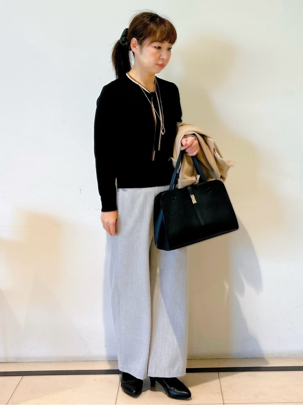 ひーさんの「Reflect｜【SS-4Lサイズ／衿が顔に当たらない◎】スタンドネックミドルコート」を使ったコーディネート