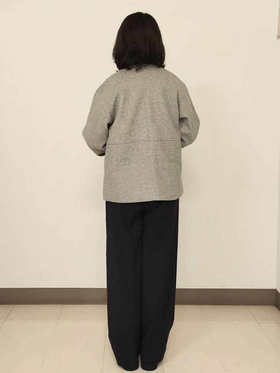 しょーこさんの「OPAQUE.CLIP｜ピンストライプイージーワイドパンツ【吸湿発熱／ストレッチ／洗濯機OK】」を使ったコーディネート
