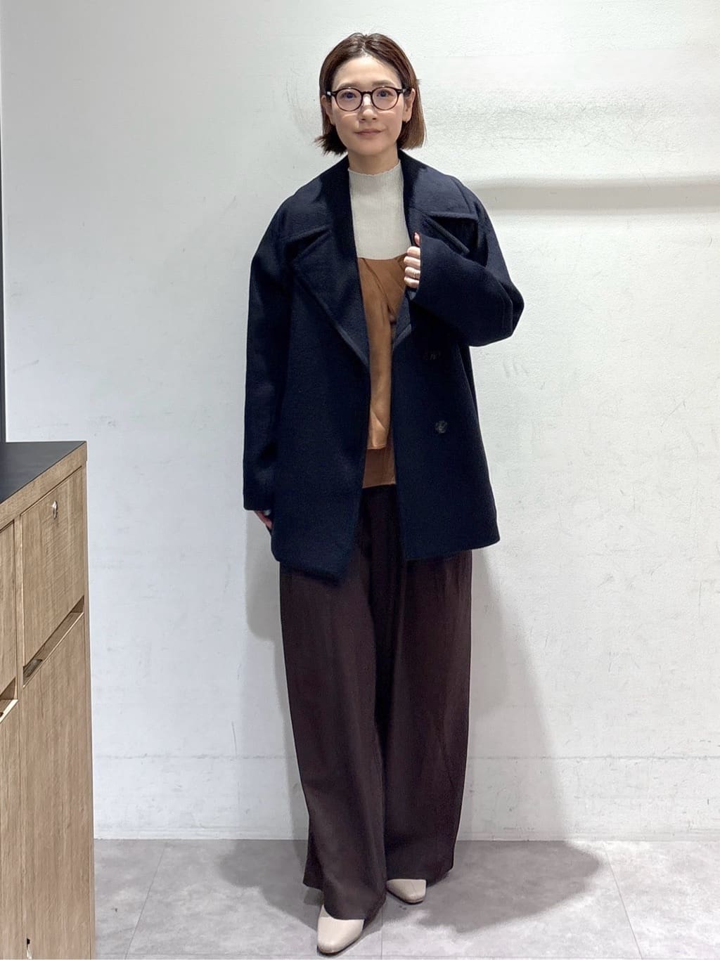 たけねぇさんの「OPAQUE.CLIP｜カシミヤブレンドウールミドルピーコート」を使ったコーディネート