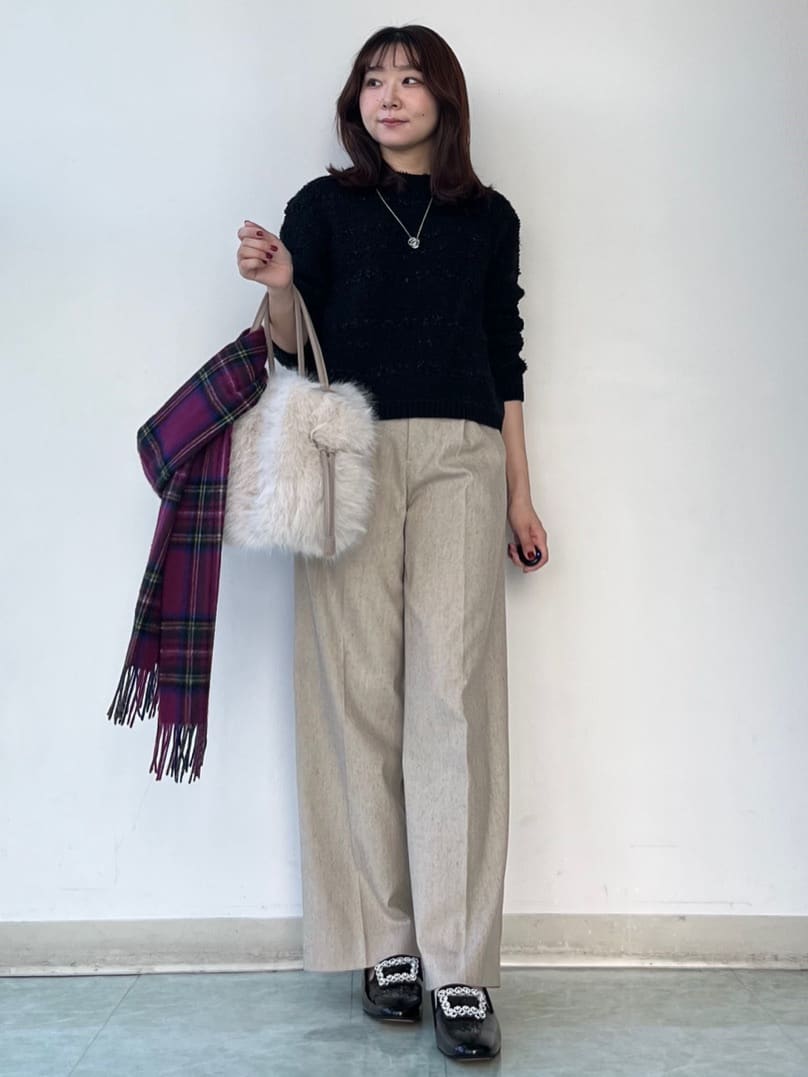 KAHOさんの「UNTITLED｜【ワイド/後ろゴム/シーズンレス】シルクネップツイードパンツ」を使ったコーディネート