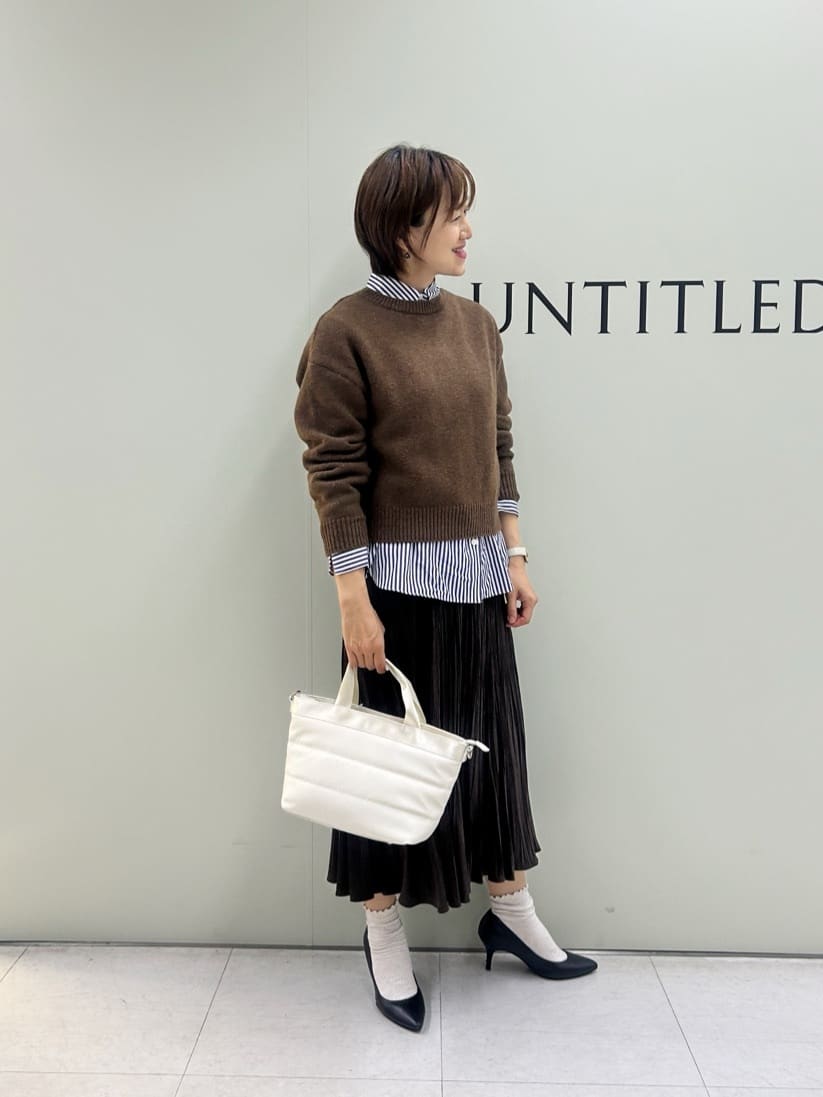 Mikiさんの「UNTITLED｜【セットアップ可/ゆったり】ウール混ラメニット」を使ったコーディネート