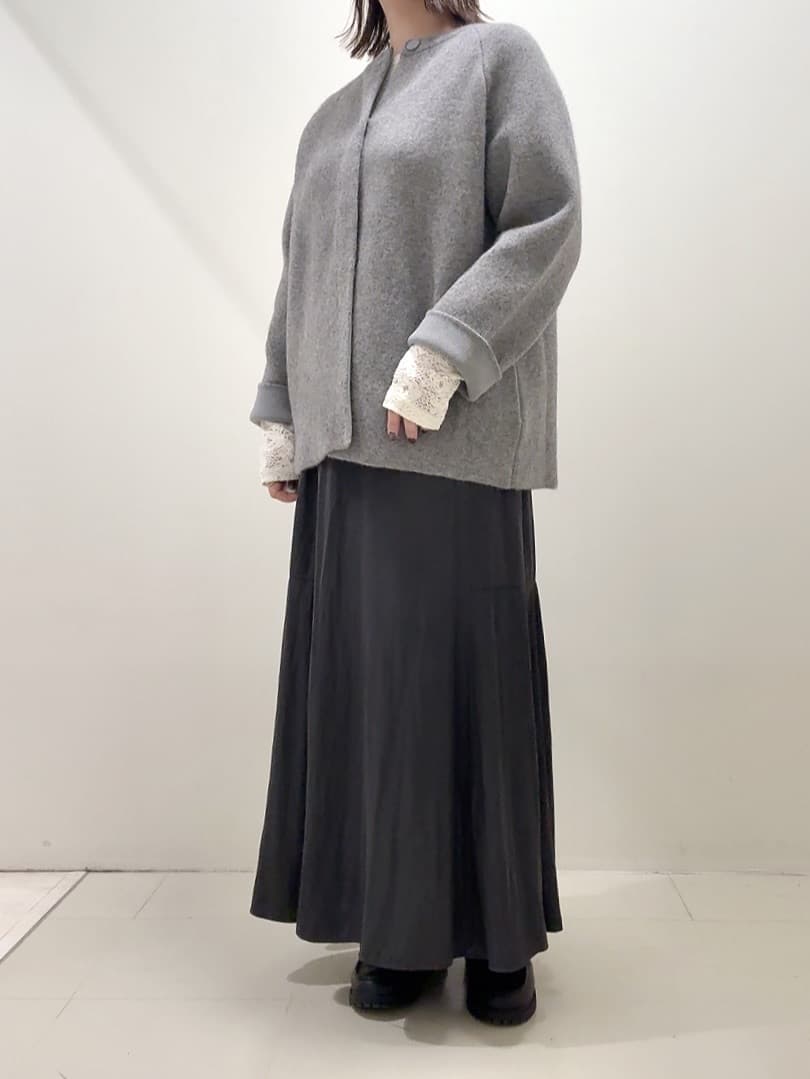 YUIさんの「UNTITLED｜【軽アウター/ミドル丈】ウールニットコーディガン」を使ったコーディネート