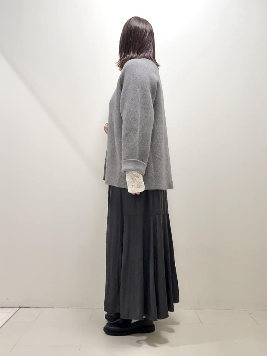 YUIさんの「UNTITLED｜【軽アウター/ミドル丈】ウールニットコーディガン」を使ったコーディネート