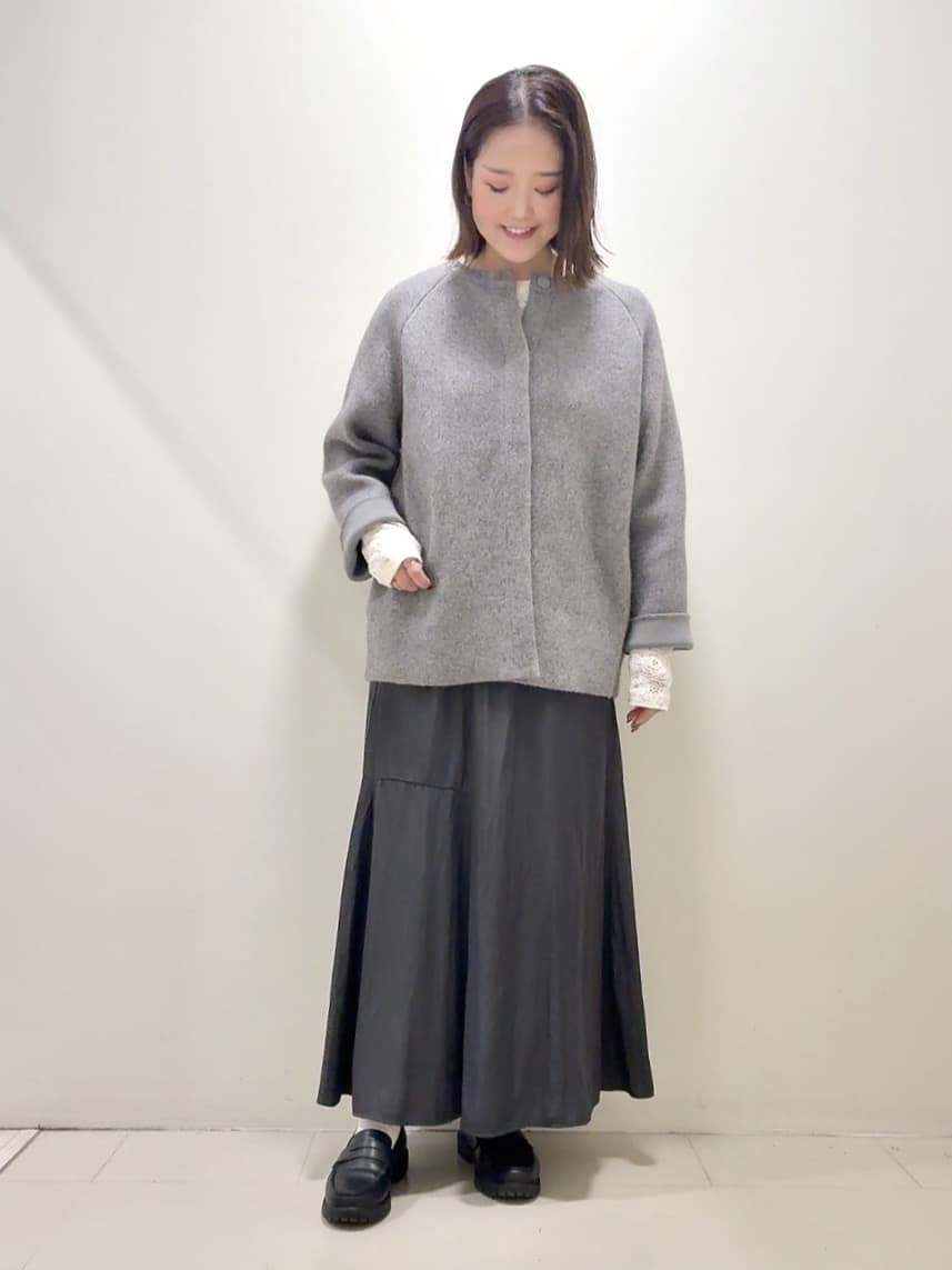 YUIさんの「UNTITLED｜【軽アウター/ミドル丈】ウールニットコーディガン」を使ったコーディネート