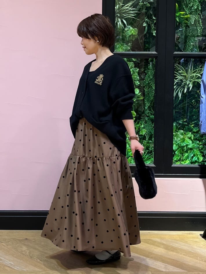 ogataさんの「DRESSTERIOR｜レタードニットカーディガン」を使ったコーディネート