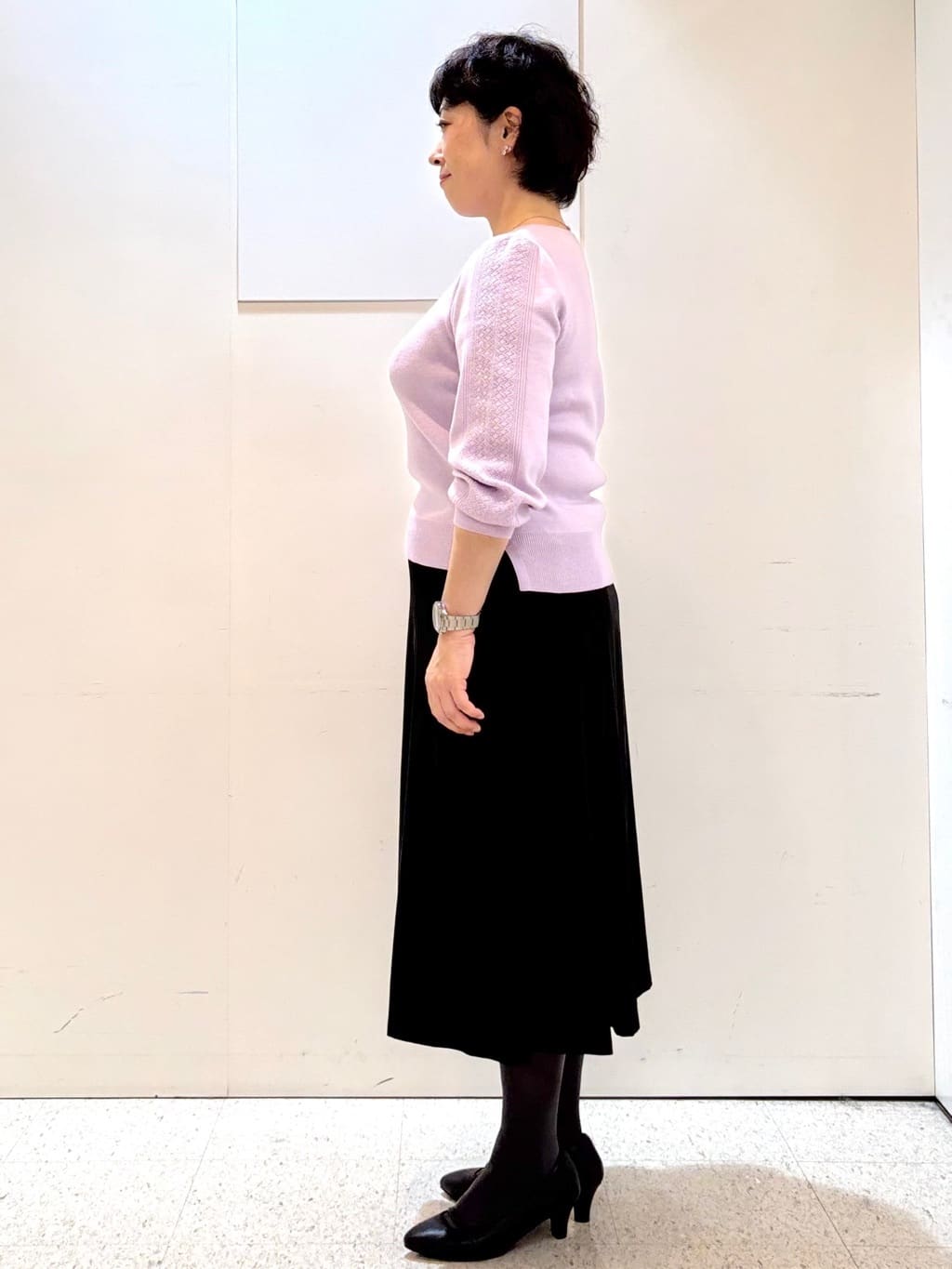 ヤスコさんの「Reflect｜【選べる8色／スカートにもパンツにも◎】ウール混ボートネックニット」を使ったコーディネート