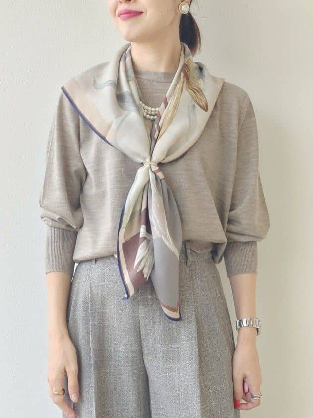MUTSUKOさんの「UNTITLED｜【アンサンブル可/洗える/ボタンなし】シルクウールカシミヤ 着流しカーディガン」を使ったコーディネート