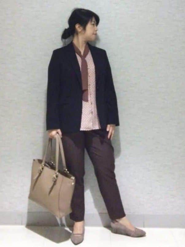 sakoさんの「Reflect｜【レイヤードに◎】ボウタイプリントブラウス」を使ったコーディネート