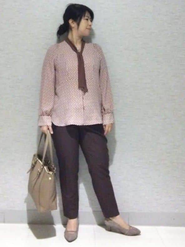 sakoさんの「Reflect｜【レイヤードに◎】ボウタイプリントブラウス」を使ったコーディネート