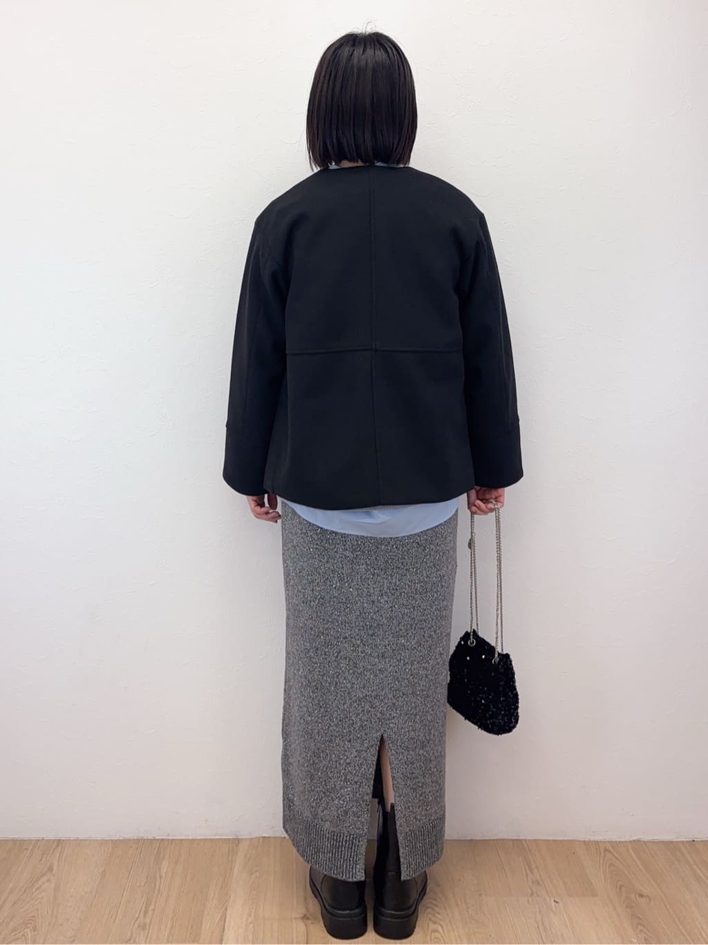 Takeさんの「OPAQUE.CLIP｜ウールライクメルトンノーカラーコート【洗濯機洗い可】」を使ったコーディネート