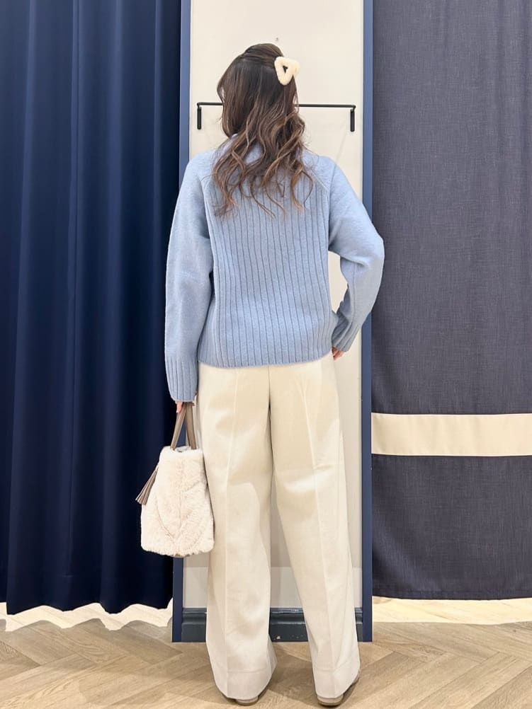 Orikaさんの「grove｜【洗える】バックリブ切替ニット」を使ったコーディネート