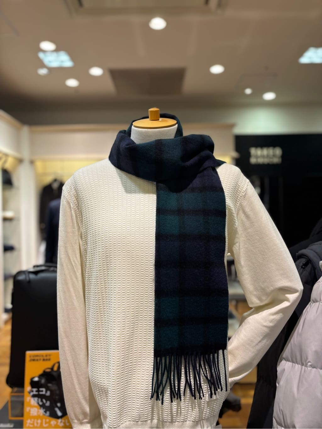 ヒナさんの「TAKEO KIKUCHI｜【洗えるカシミヤ】カシミヤ100 チェックマフラー」を使ったコーディネート